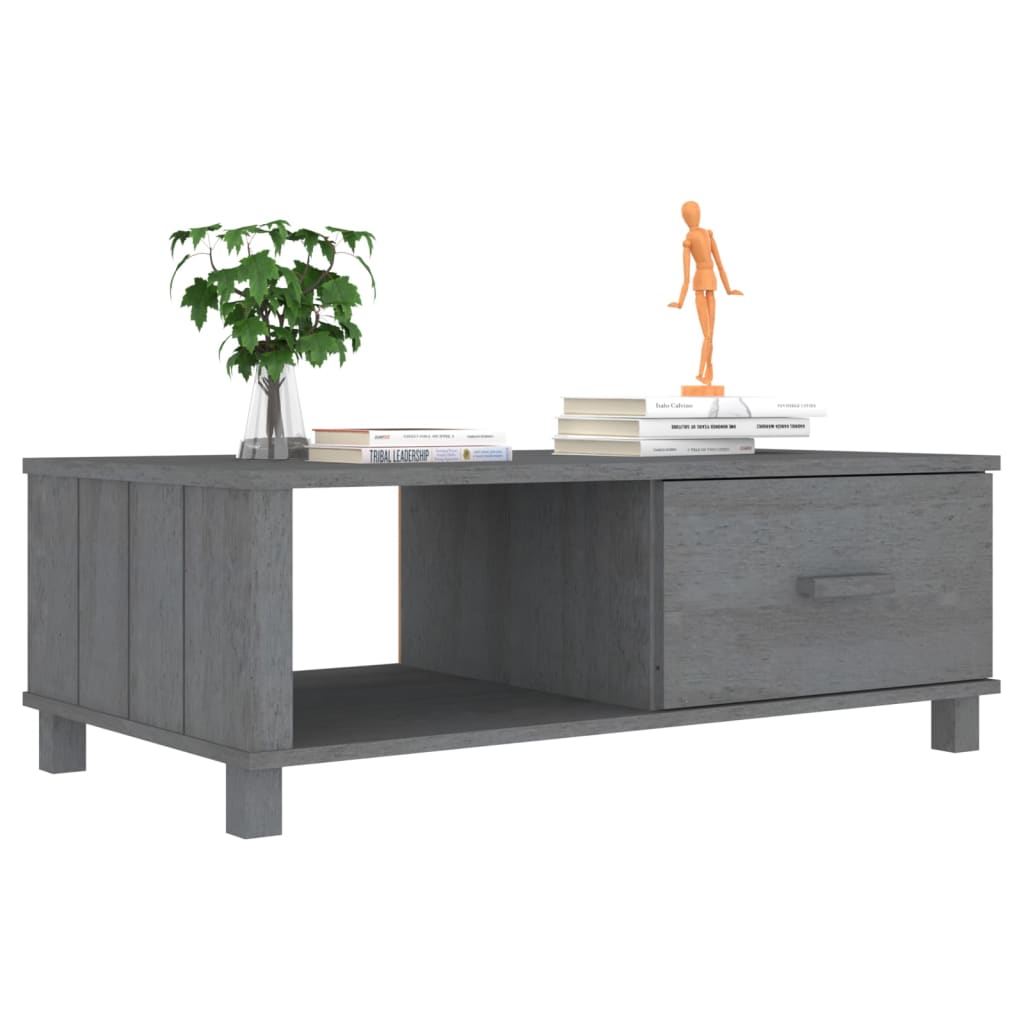 Mesa De Centro Hamar Madera Maciza Pino Gris Oscuro 100x55x35cm_2