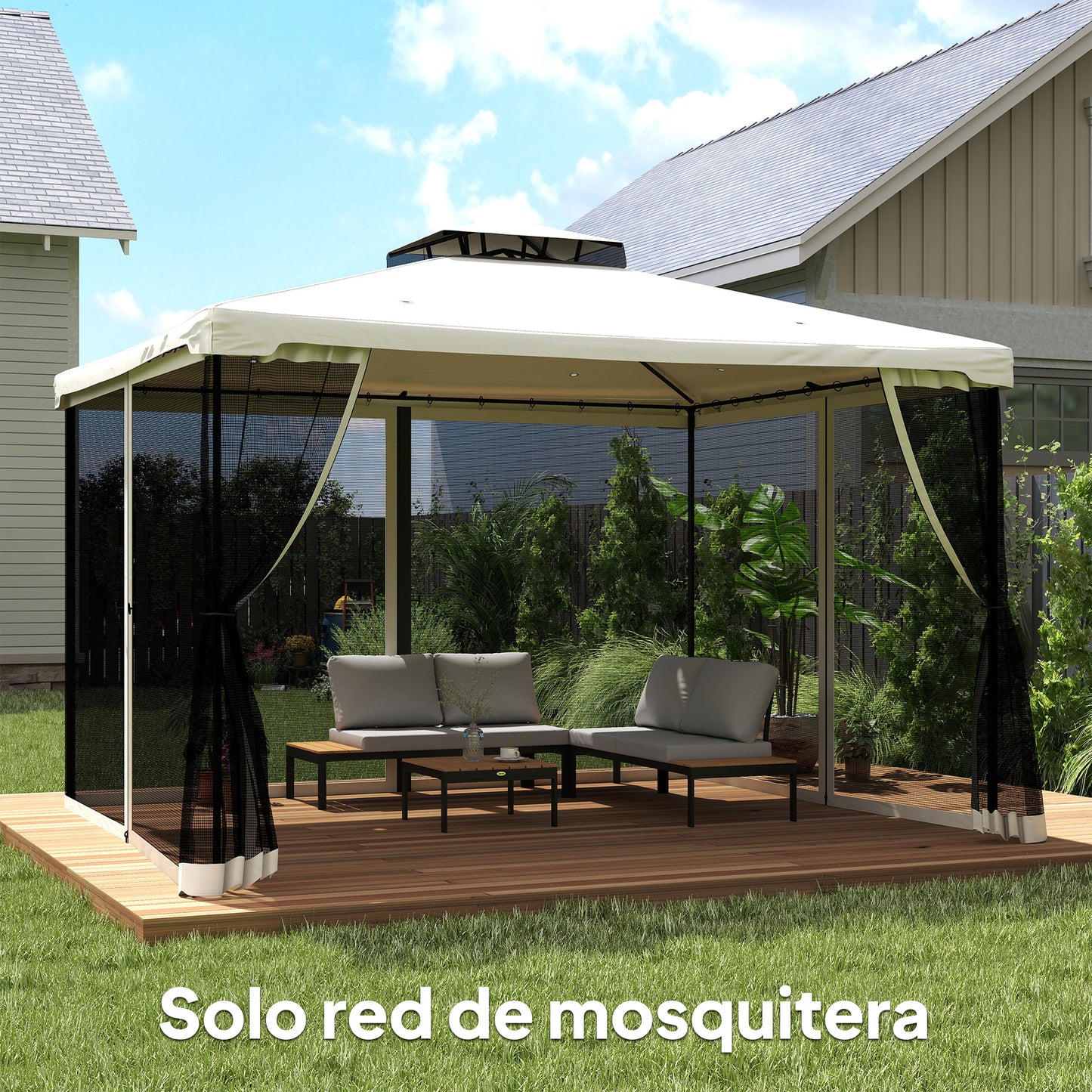 Outsunny 4 Paneles Laterales 335x207 Cm Para Carpa De Jardín Mosquitera_4