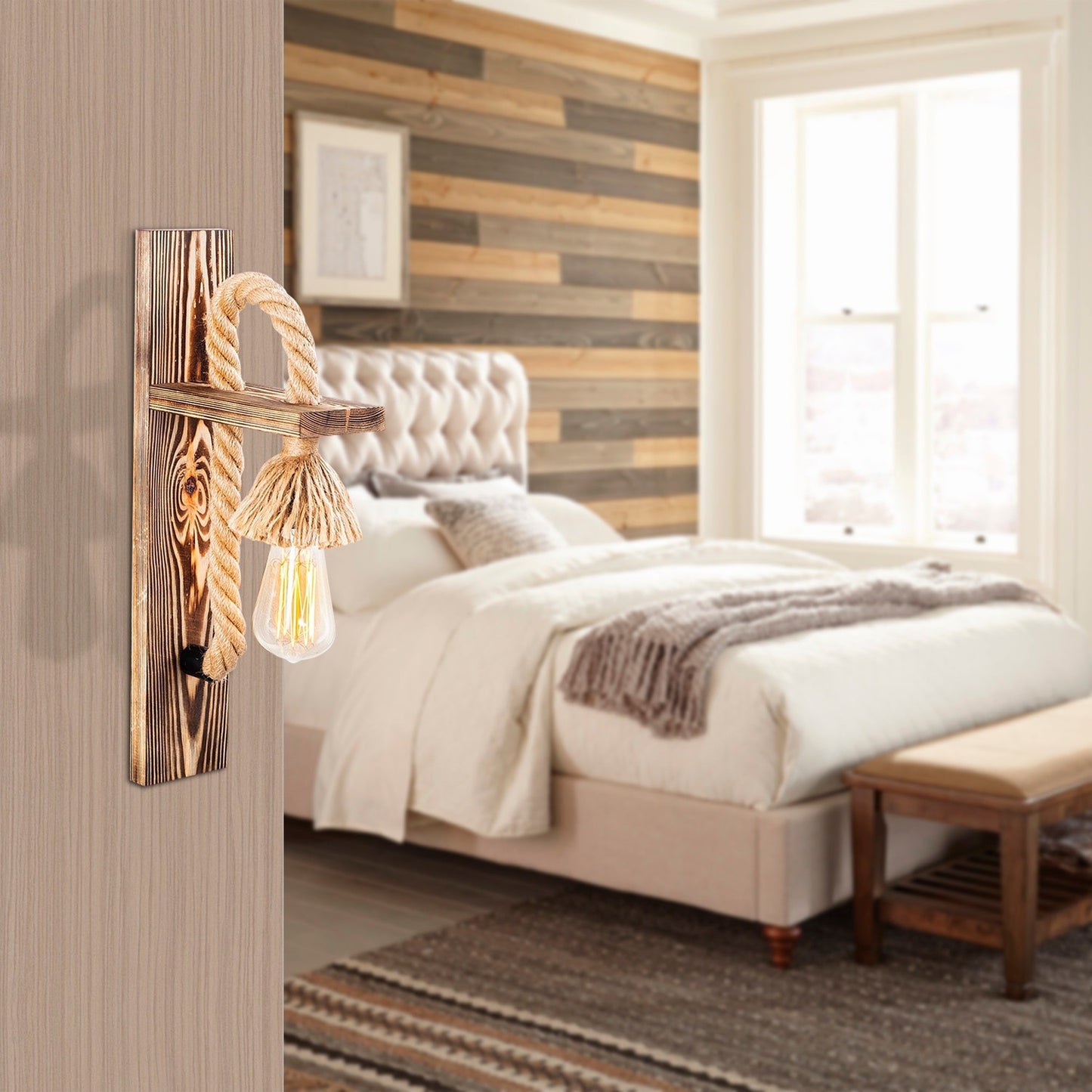 Aplique De Pared, Madera , Madera, 9x18x45, Casquillo 1 X E 27 Max 40 W_4
