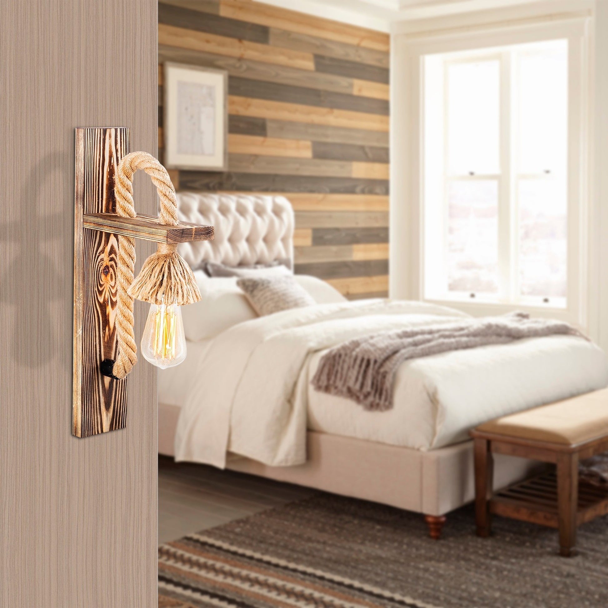 Aplique De Pared, Madera , Madera, 9x18x45, Casquillo 1 X E 27 Max 40 W_4