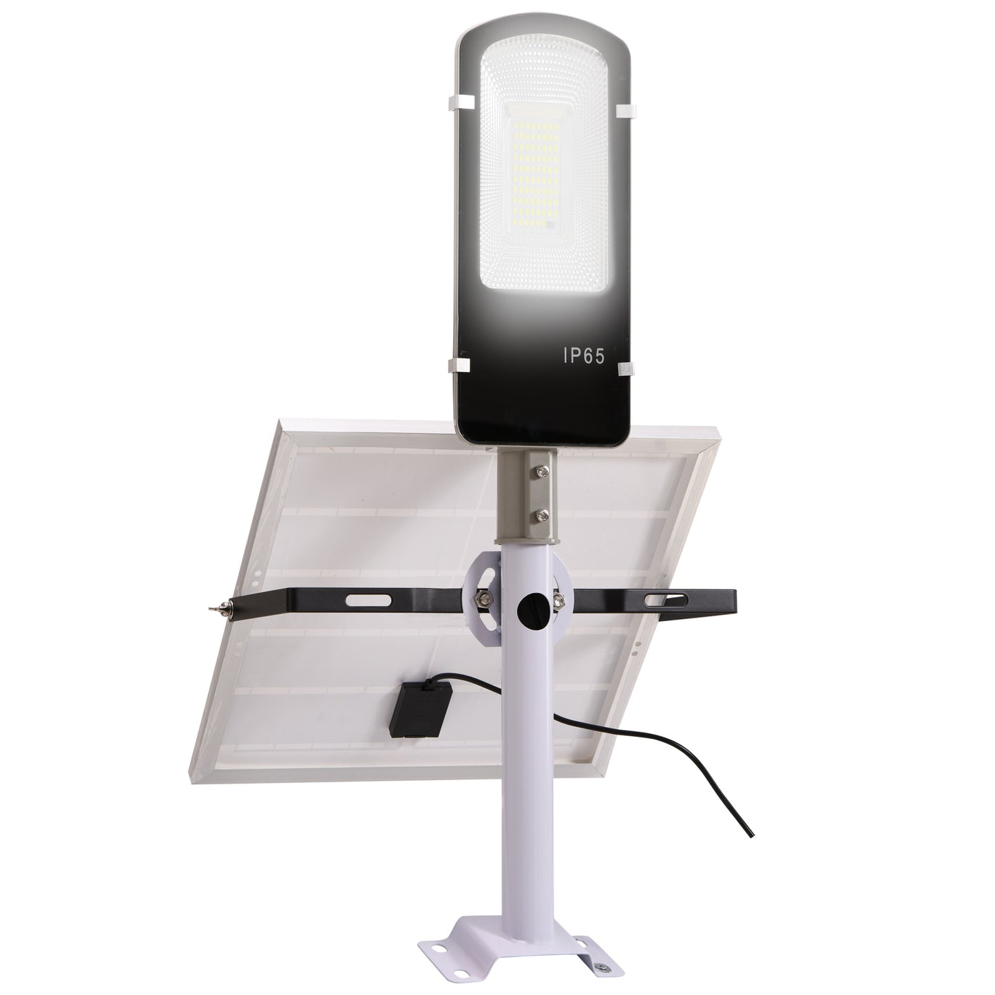 Outsunny Luz Solar Exterior Con 78 Led Ip65 Impermeable 70x36x22 Cm Plata_0
