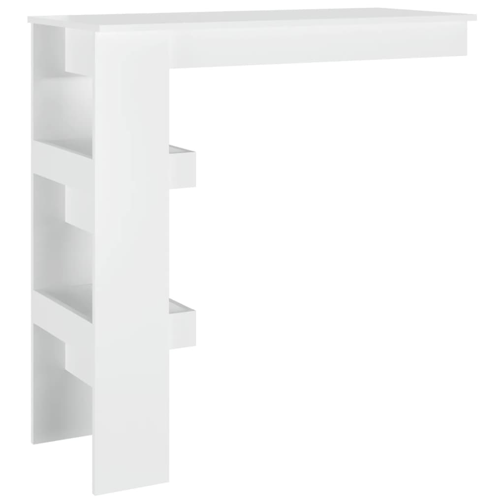 Mesa De Bar De Pared Madera Contrachapada Blanco 102x45x103,5cm_3