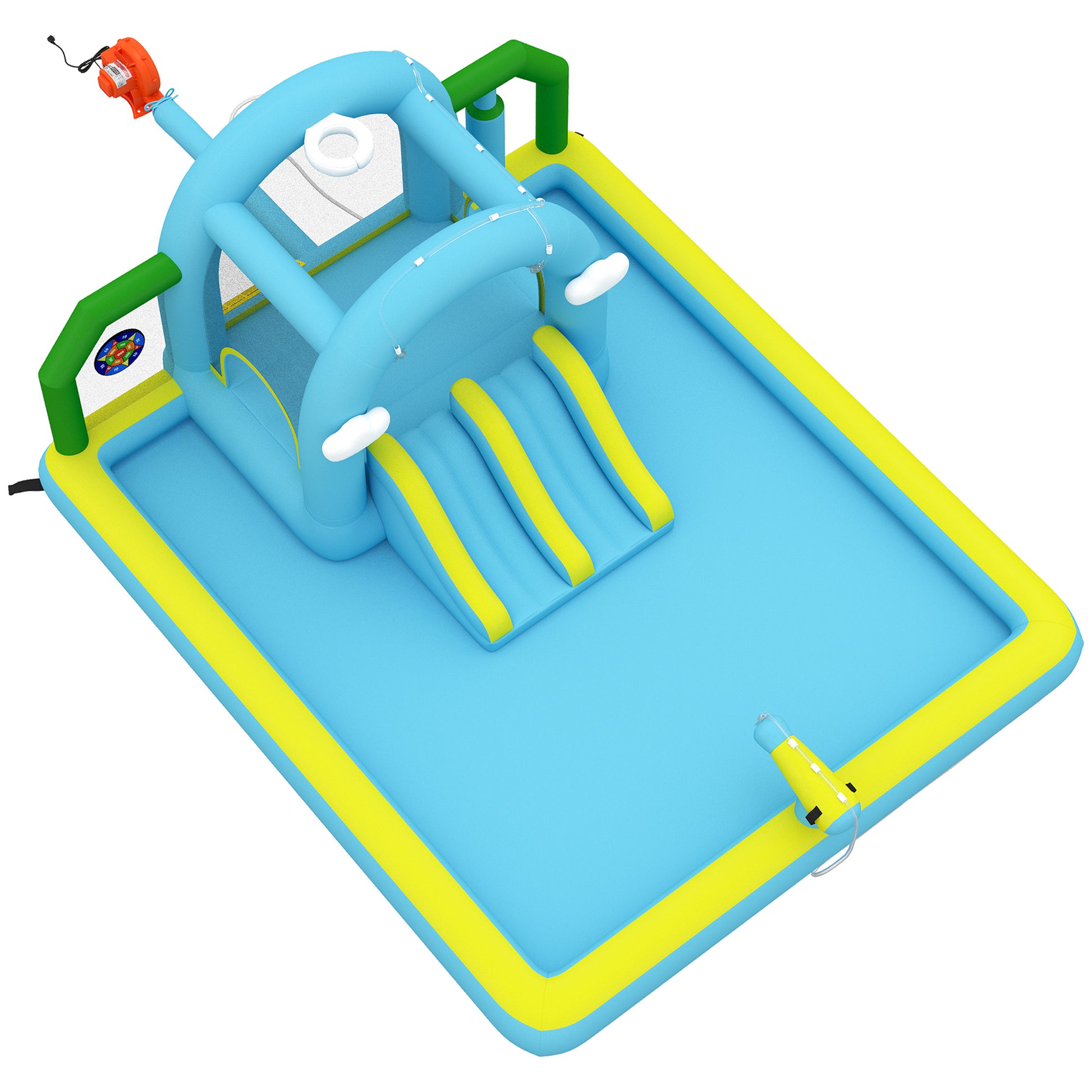 Aiyaplay Castillo Hinchable Acuático Con Soplador 2 Toboganes Trampolín Piscina_4