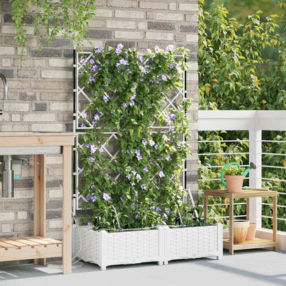 Vidaxl Jardineras Blanco 80 X 40 X 126 Cm Acero_1