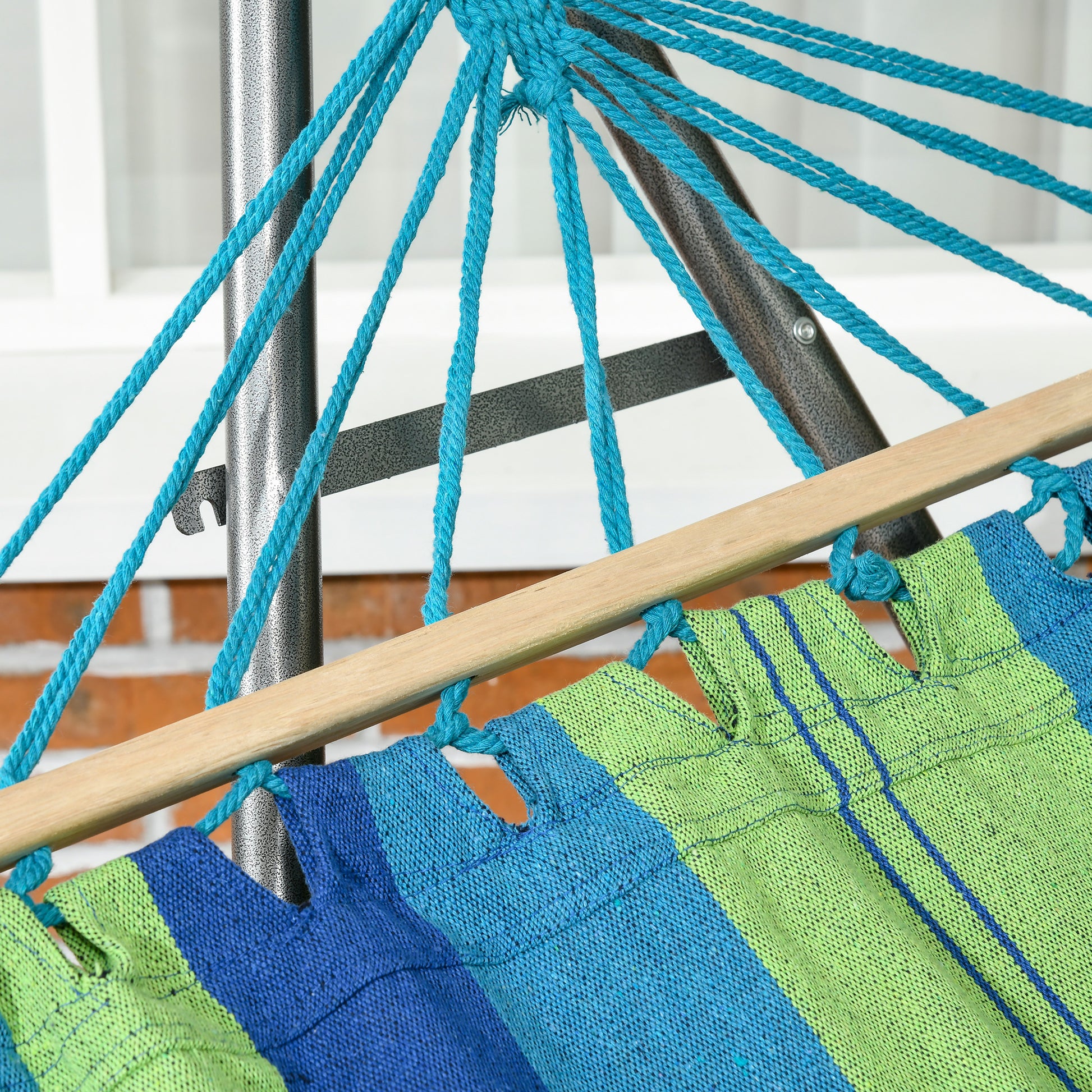 Outsunny Hamaca Con Soporte Plegable 2 En 1 Tendedero Con Barra 270x100x94 Cm_3