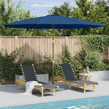 Vidaxl Sombrilla De Jardín Con Palo De Madera Azul 350 Cm_1