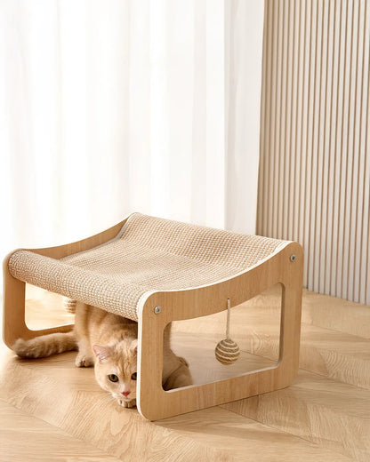 Hamaca Para Gatos Cala Serena Elevada De Diseño Natural Althea Living 53x40x30cm_4