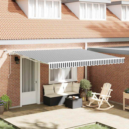 Toldo Retráctil Automático Luz Led Antracita Blanco 400x300cm_1
