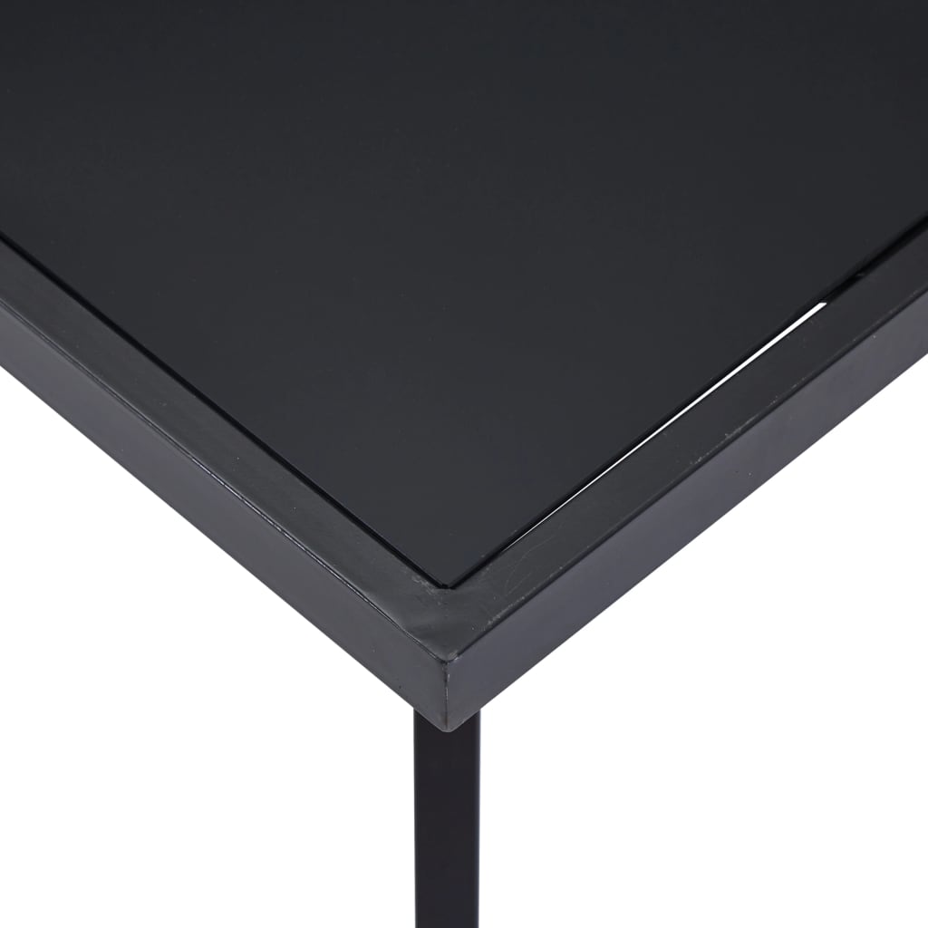 Mesa De Comedor De Vidrio Templado Negro 180x90x75 Cm_2
