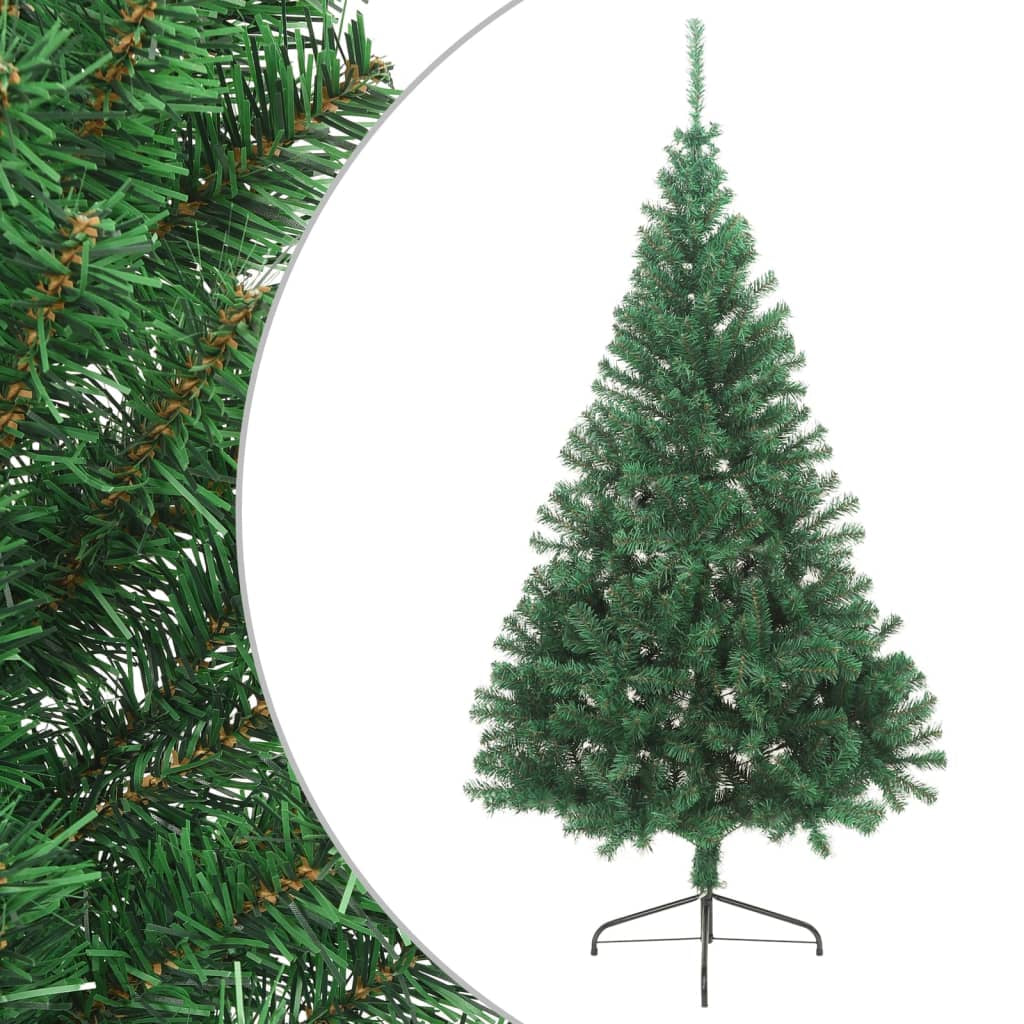 Vidaxl Medio Árbol De Navidad Artificial Con Soporte Pvc Verde 240 Cm_0