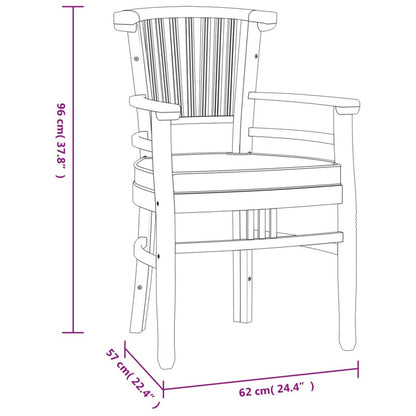 Vidaxl Juego De Comedor De Jardín 7 Piezas Madera Maciza De Teca_2