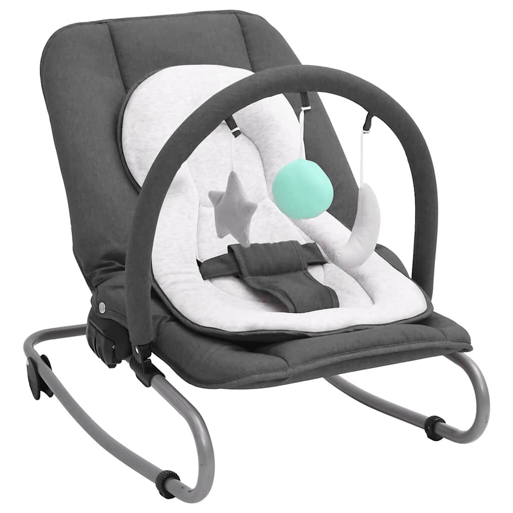 Vidaxl Hamaca Mecedora Para Bebés De Acero Gris Antracita_0