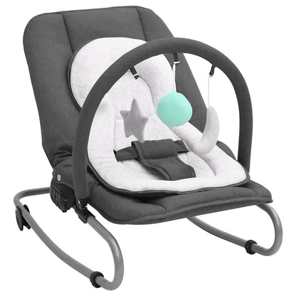 Vidaxl Hamaca Mecedora Para Bebés De Acero Gris Antracita_0