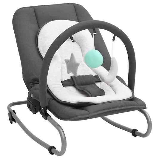 Vidaxl Hamaca Mecedora Para Bebés De Acero Gris Antracita_0