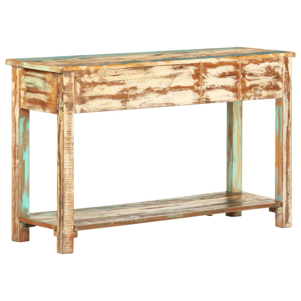 Mesa Consola Madera Maciza Reciclada 120x40x75 Cm_2