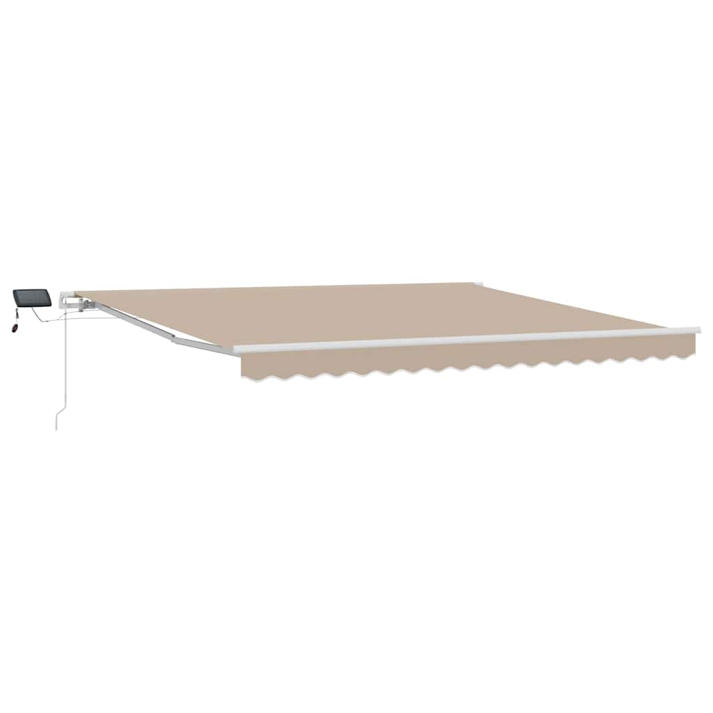 Toldo Retráctil Beige 400 X 300 Cm Tela Y Aluminio_0