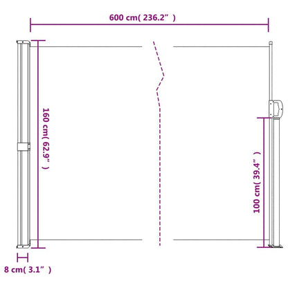 Vidaxl Toldo Lateral Retráctil Azul 160x600 Cm_2