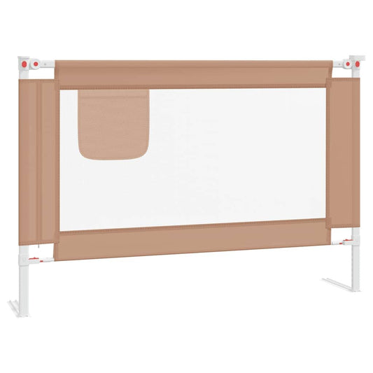 Vidaxl Barandilla De Seguridad Cama De Niño Taupe Tela 100x25 Cm_0