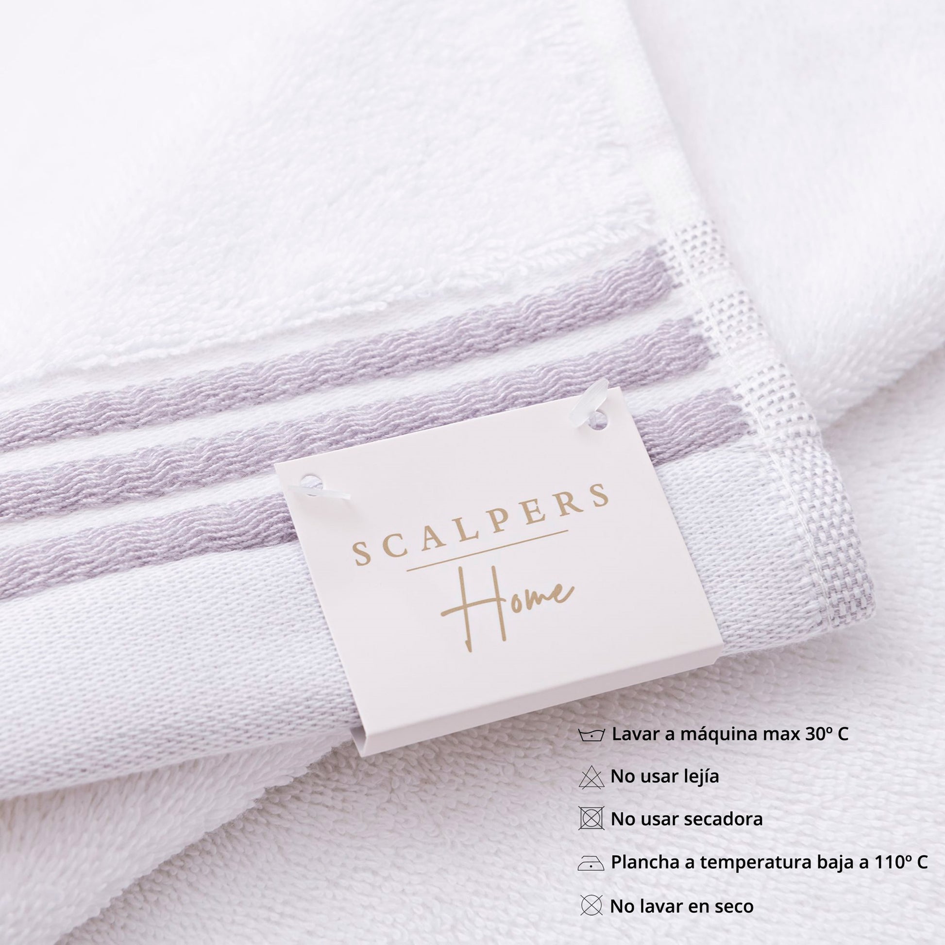 Toalla De Baño 90x150cm 100% Algodón 550gsm Blanco Con Rayas Scalpers Home_3