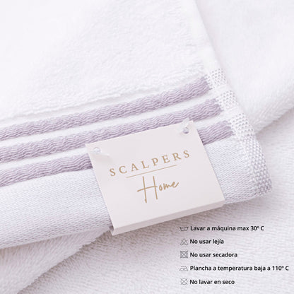 Toalla De Tocador 30x50cm En Algodón Blanco Con Rayas Scalpers Home_3
