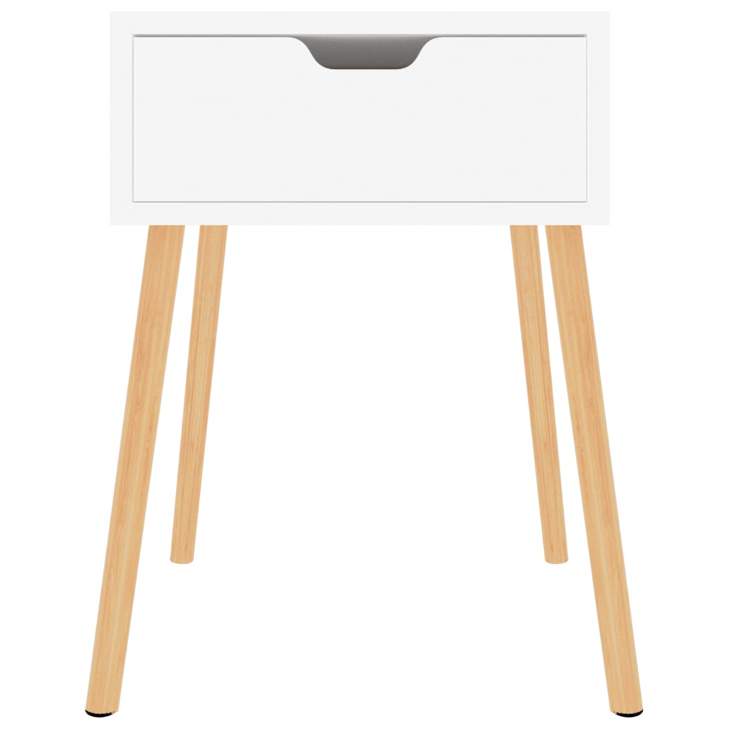 Mesita De Noche Madera De Ingeniería Blanco Brillo 40x40x56 Cm_1