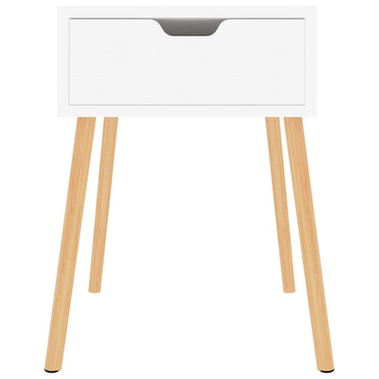 Mesita De Noche Madera De Ingeniería Blanco Brillo 40x40x56 Cm_1