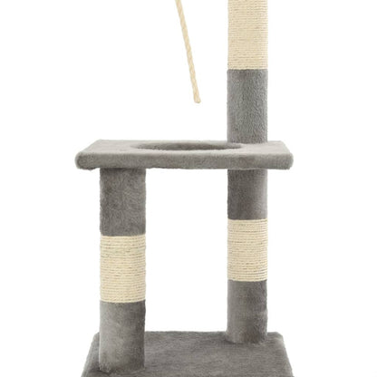Vidaxl Rascador Para Gatos Con Postes Rascadores De Sisal 109 Cm Gris_5