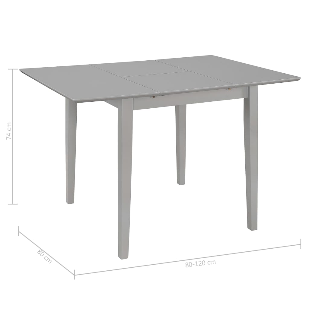 Mesa De Comedor Extensible Gris (80-120)x80x74 Cm Mdf_4