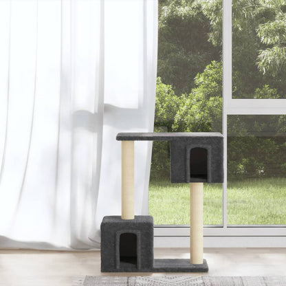 Rascador Para Gatos Con Postes De Sisal Gris Oscuro 60 Cm_1
