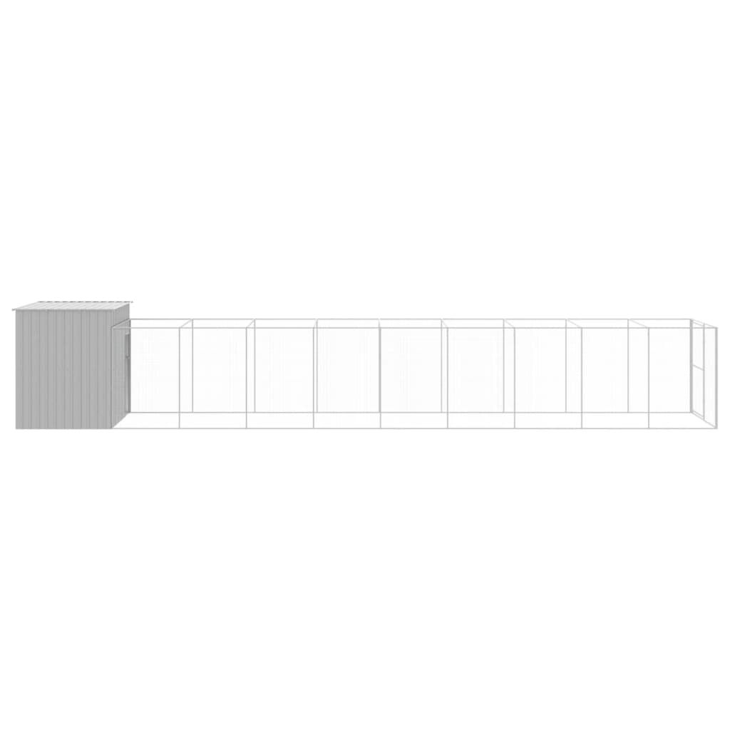 Vidaxl Caseta Perro Corral Acero Galvanizado Gris Claro 214x1069x181cm_3
