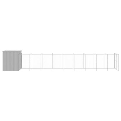Vidaxl Caseta Perro Corral Acero Galvanizado Gris Claro 214x1069x181cm_3