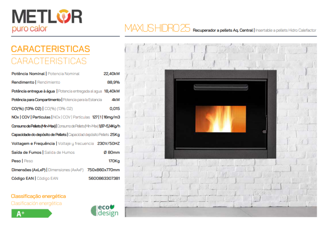 Insertables Calefactores A Leña Metlor Modelo Maxus Hidro 25_1