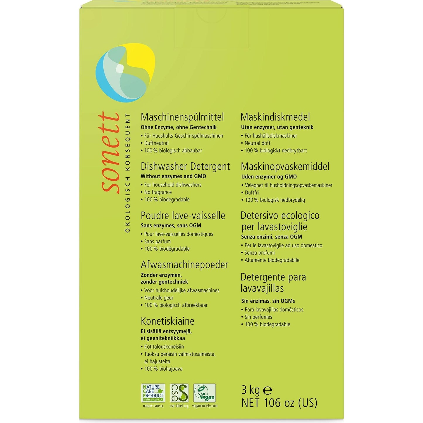 Lavavajillas en polvo Sonett 3 Kg