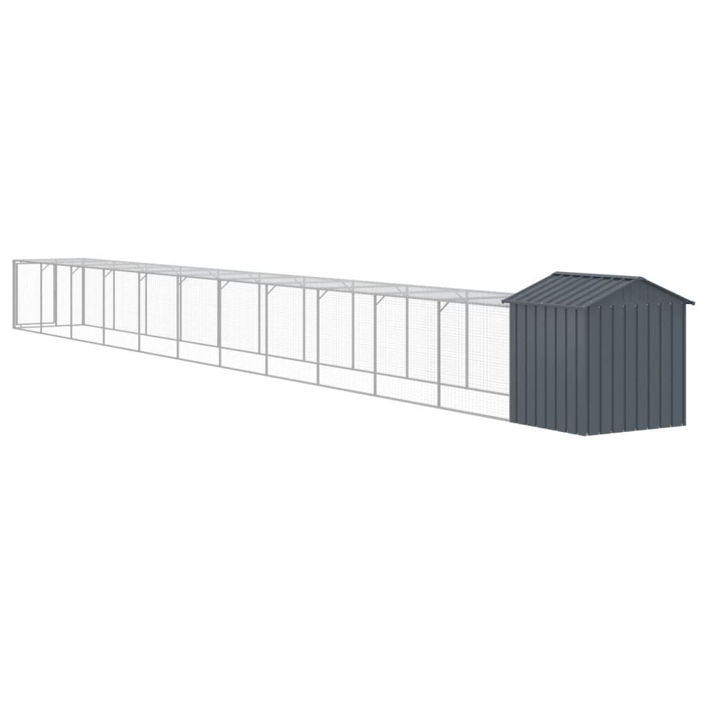 Vidaxl Jaula Gallinas Con Corral Acero Galvanizado Gris 117x1221x123cm_4
