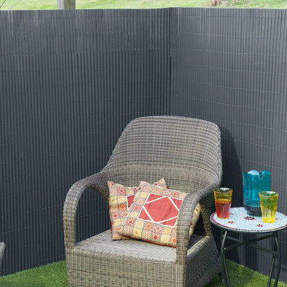 Nature Valla Ocultación Jardín Doble Cara Pvc Gris Antracita 1,5x3 M / Vetonek_0