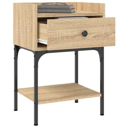 Mesita De Noche Madera De Ingeniería Roble Sonoma 40,5x31x60 Cm_2