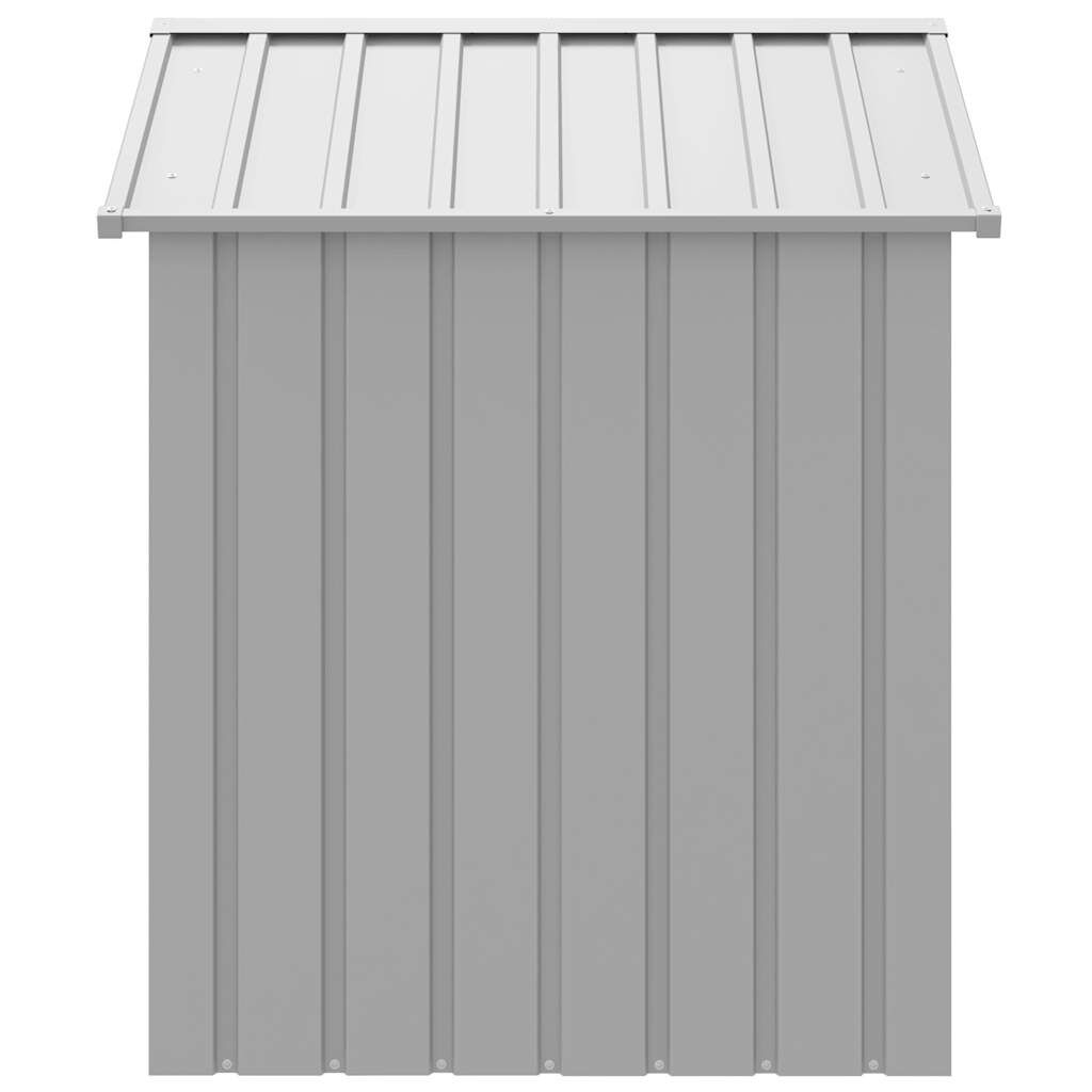 Vidaxl Caseta Perros Tejado Acero Galvanizado Gris Claro 117x103x123cm_3
