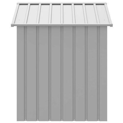 Vidaxl Caseta Perros Tejado Acero Galvanizado Gris Claro 117x103x123cm_3