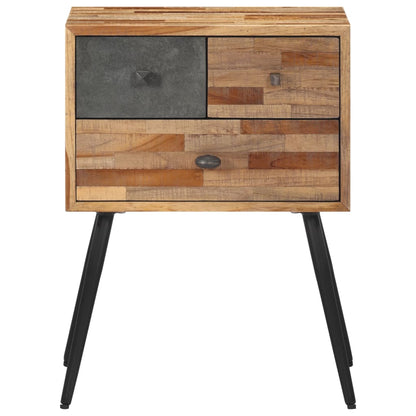 Mesita De Noche Madera Maciza De Teca 47x31,5x60 Cm_1