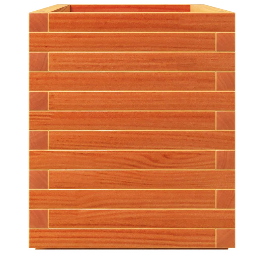 Jardinera Madera Maciza De Pino Marrón Cera 90x40x49,5 Cm_5