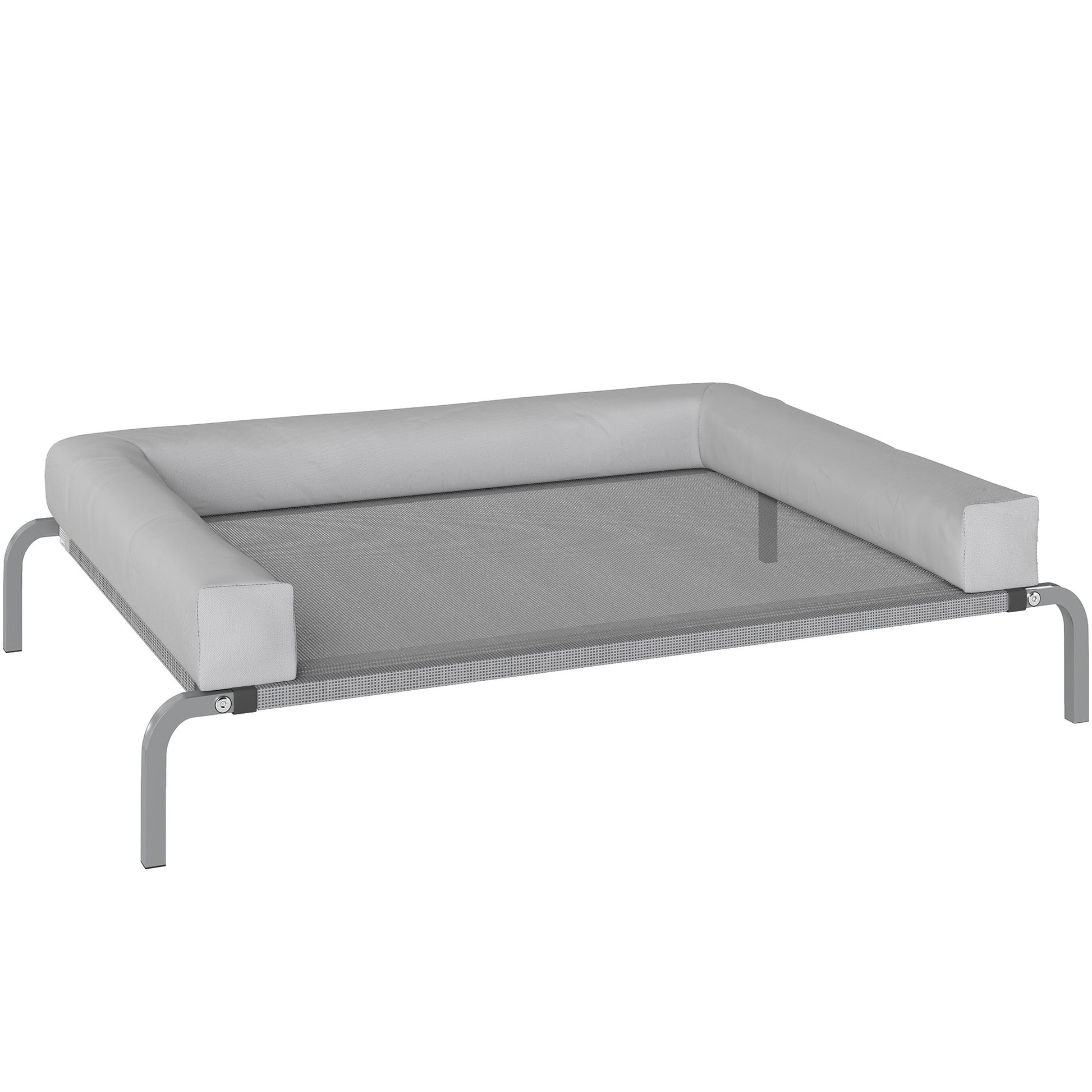 Pawhut Cama Elevada Para Perros Transpirable Con Refuerzos Extraíbles Gris Claro_0