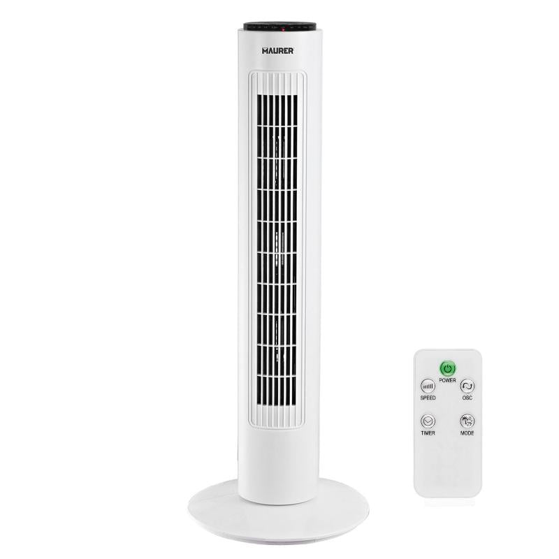 Ventilador Maurer Torre 73 Cm 3 Velocidades. Funcion Oscilante. Con Temporizador Y Mando A Distancia._0