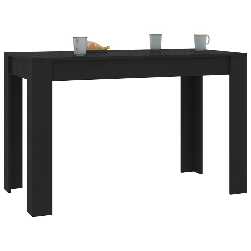 Mesa De Comedor De Madera Contrachapada Negro 120x60x76 Cm_1