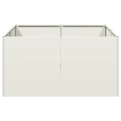 Jardinera De Acero Laminado En Frío Blanco 80x80x40 Cm_3