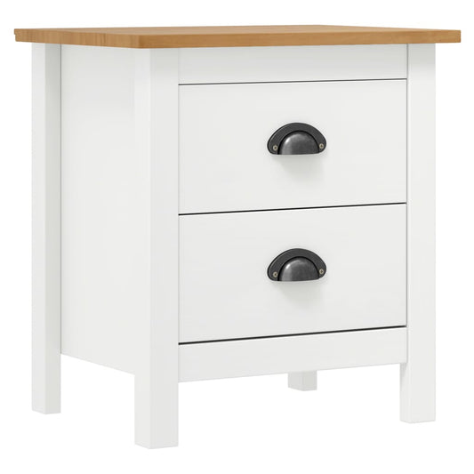 Mesita Noche Hill 2uds Madera Maciza Pino Blanco 46x35x49,5 Cm_0
