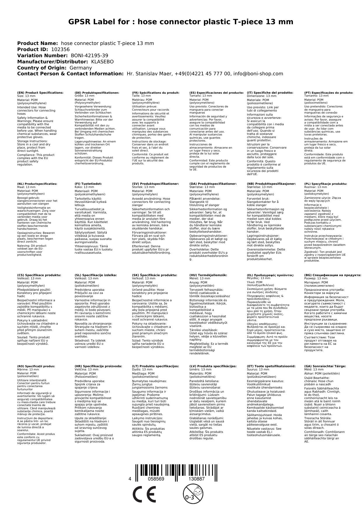 Conector Manguera 13mm, Empalme T De Plástico_1