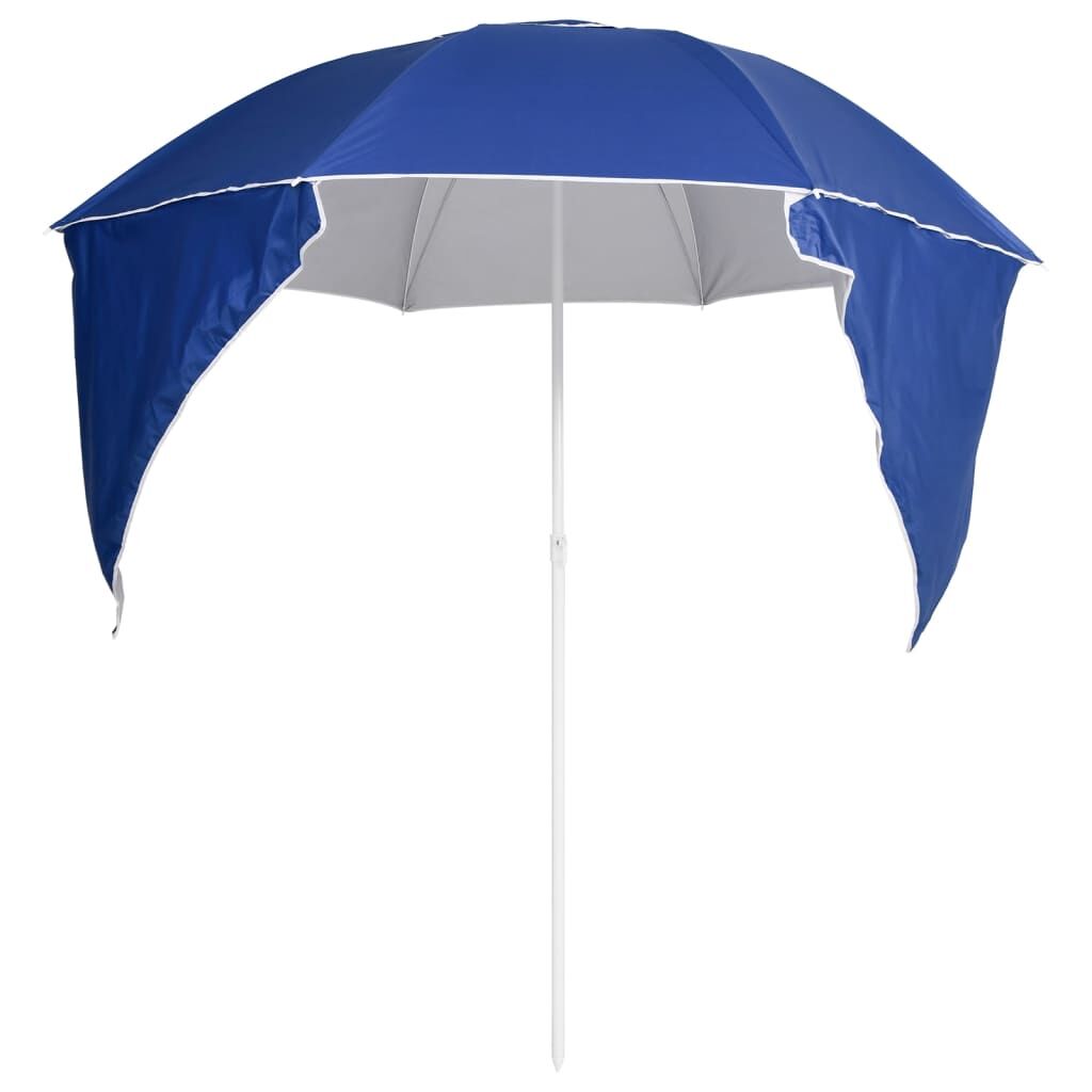 Vidaxl Sombrilla De Playa Con Paredes Laterales Azul 215 Cm_3