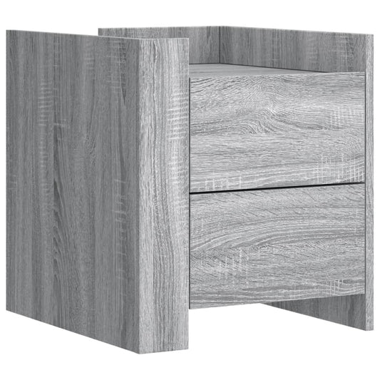 Mesita De Noche Madera De Ingeniería Gris Sonoma 45x50x50 Cm_0