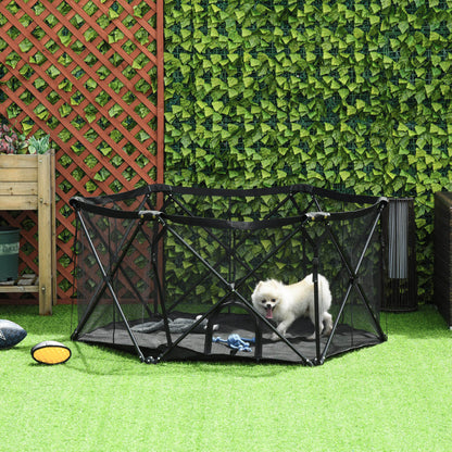 Pawhut Parque Para Mascotas Plegable Acero Con Bolsa De Transporte 148x134x67 Cm_1