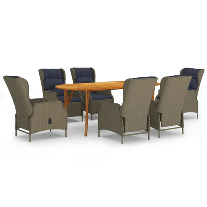 Vidaxl Juego De Comedor Para Jardín 7 Piezas Marrón_0